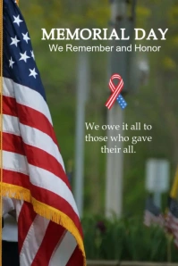 Modern & Minimal Memorial Day Pinterest Graphic template