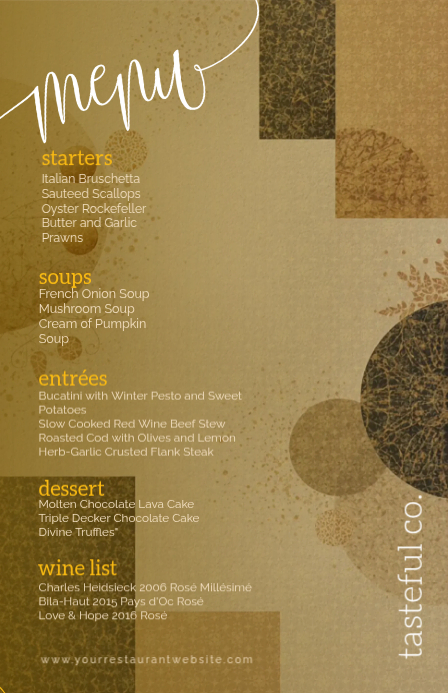 Plantilla de Modern & Minimal Menu Tabloid | PosterMyWall