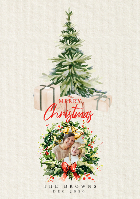 Copy of Modern & Minimal Merry Christmas And Happy New Year Card A5 ...