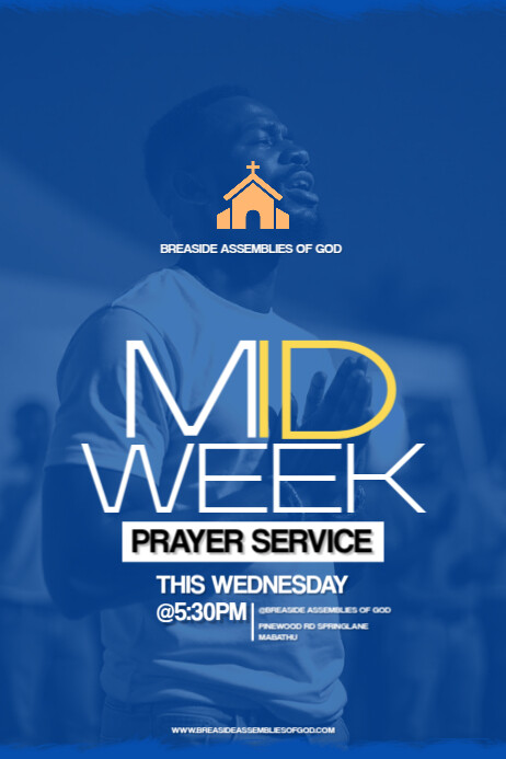Modern & Minimal Midweek Service Poster template