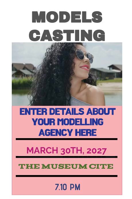 Model Needed Poster Copy of Modern & Minimal Modeling Cast Poster | PosterMyWall