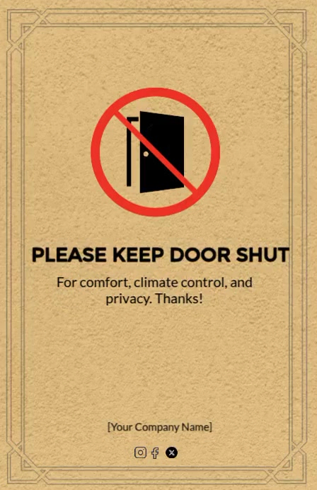 Modern & Minimal Modern "keep Door Shut" Sign Template  Tabloid 小报