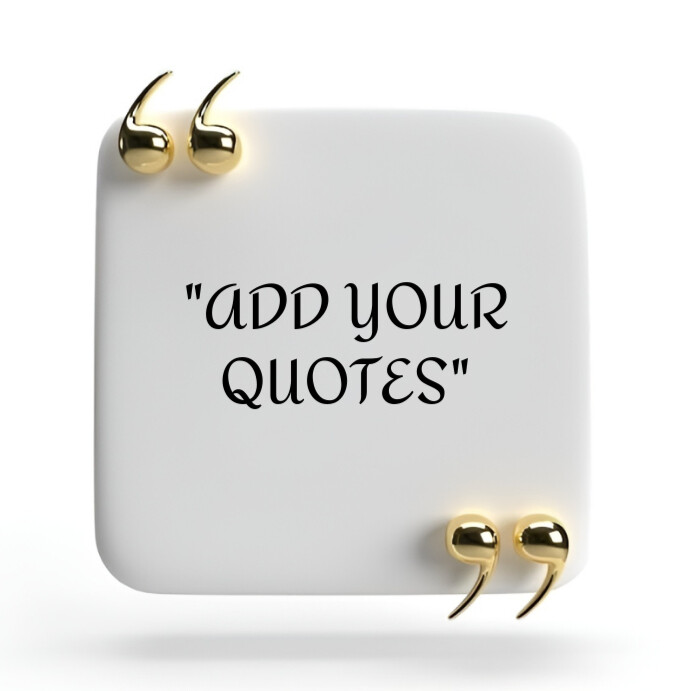 Modern & Minimal Modern 3d Quote Template With Golden Quotation Marks ...