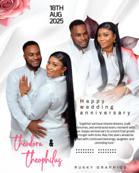 Modern & Minimal Modern Wedding Anniversary Flyer | Elegant Couple Celebration Template Instagram Po