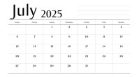 Modern & Minimal Monthly Planner July 2025 Calender  Digital Display (16:9) template