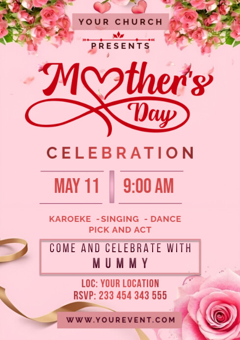 Modern & Minimal Mother's Day Service A4 template