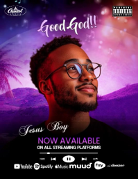 Modern & Minimal Music Cover Art Flyer (us Letter) template