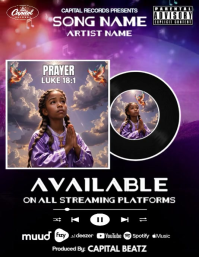 Modern & Minimal Music Cover Art Flyer (us Letter) template