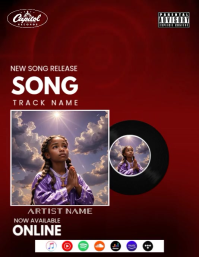 Modern & Minimal Music Cover Art Flyer (us Letter) template