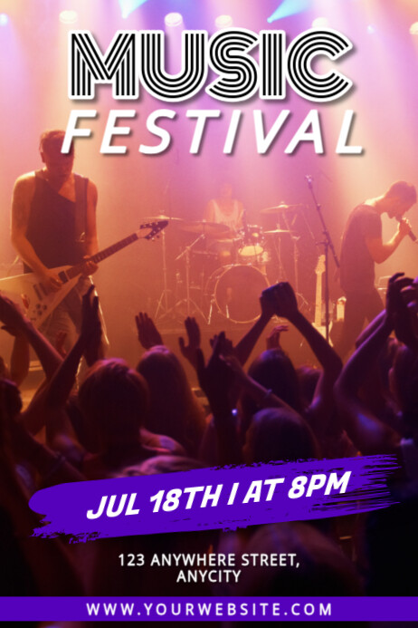 Modern & Minimal Music Festival Poster โปสเตอร์ template
