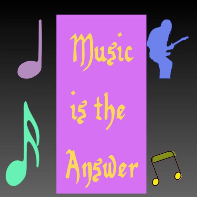 Modern & Minimal Music Is The Answer Instagram Post Wpis na Instagrama template