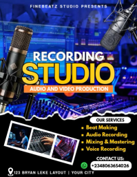Modern & Minimal Music Studio Flyer Flyer (us Letter) template