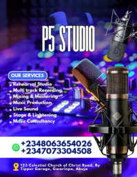 Modern & Minimal Music Studio Flyer Flyer (us Letter) template