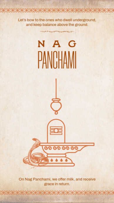 Modern & Minimal Nag Panchami Online Wish Flyer Design Facebook Story template
