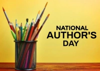 Modern & Minimal National Authors Day  Postcard Postkarte template