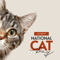 Modern & Minimal National Cat Day Instagram Post Instagram-opslag template