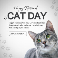 Blanco National Cat Day Celebration Pos Instagram Template