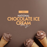 Modern & Minimal National Chocolate Ice Cream Day Instagram Post Instagram-Beitrag template