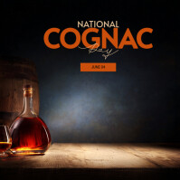 黑色 National Cognac Day Instagram na Post Template
