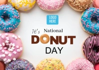 Modern & Minimal National Donut Day  Postcard template