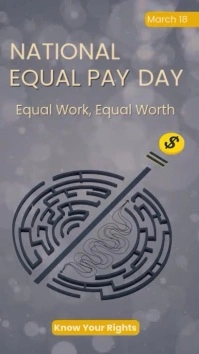 Modern & Minimal National Equal Pay Day Awareness Template – Know Your Rights Design Instagram Reel