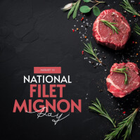 Modern & Minimal National Filet Mignon Day Instagram Post template