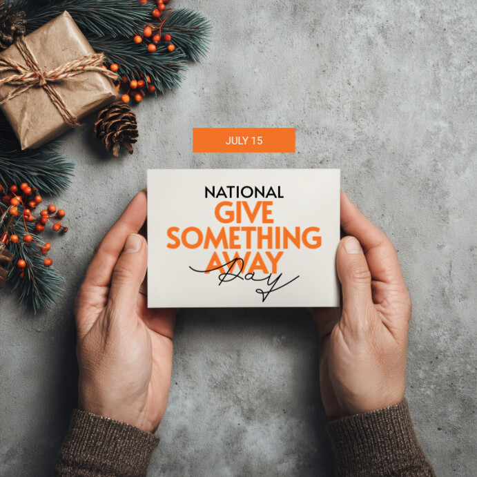 Modern & Minimal National Give Something Away Day Instagram Post template
