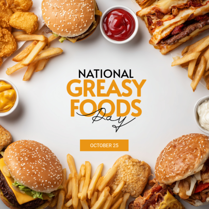 Copy of Modern & Minimal National Greasy Foods Day Instagram Post ...