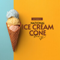 Arancione National Ice Cream Cone Day Publicação no Instagram Template