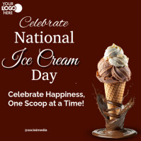 Modern & Minimal National Ice Cream Day Instagram Post template