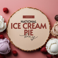 Modern & Minimal National Ice Cream Pie Day Instagram Post template