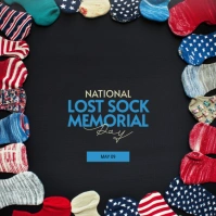 Modern & Minimal National Lost Sock Memorial Day Instagram Post Instagram-Beitrag template