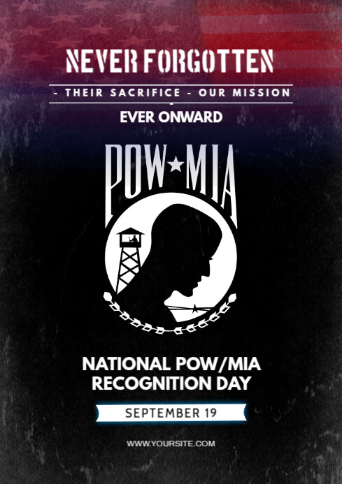 Modern & Minimal National Pow/mia Recognition Day Flyer A4 template