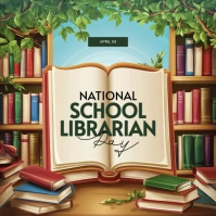 Modern & Minimal National School Librarian Day Instagram Post template