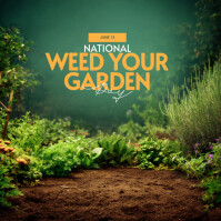 Modern & Minimal National Weed Your Garden Day Instagram Post Iphosti le-Instagram template