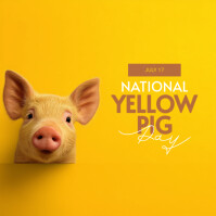 Modern & Minimal National Yellow Pig Day Instagram Post template