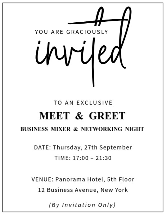 Modern & Minimal Networking Event Invitation Template Flyer (us Letter)