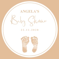 Modern & Minimal Neutral Baby Shower Sticker Instagram Post template
