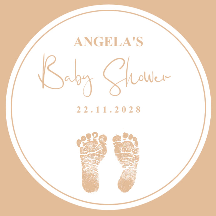 Modern & Minimal Neutral Baby Shower Sticker Instagram Post Iphosti le-Instagram template