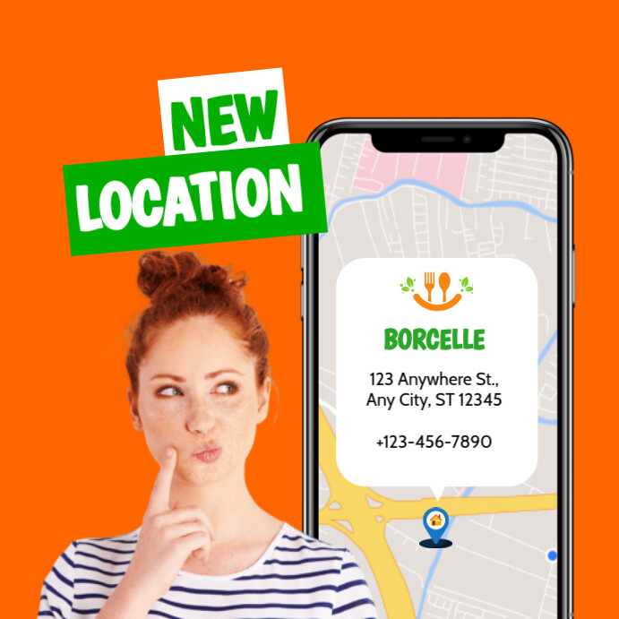 Modern & Minimal New Location Map Pos Instagram template