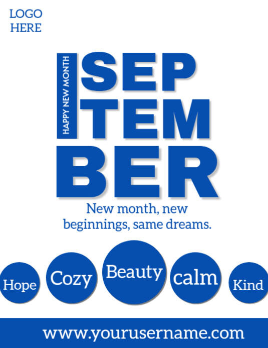 Modern & Minimal New Month  Flyer (us Letter) template