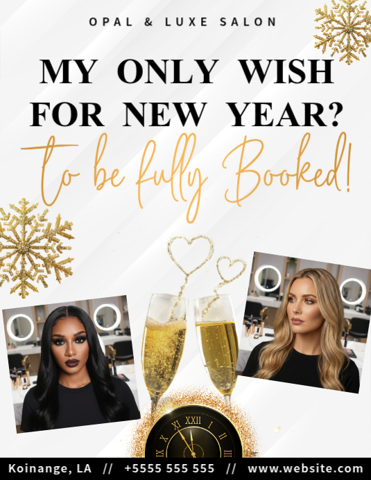 Modern & Minimal New Year Booking Flyer (us Letter) Template | PosterMyWall