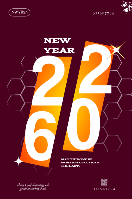 Modern & Minimal New Year Greeting Card Poster Template | PosterMyWall