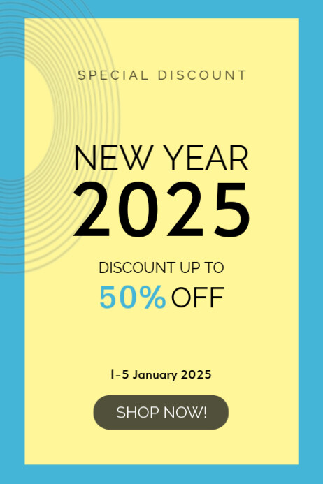 Modern & Minimal New Year Sale Poster Template | PosterMyWall
