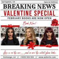 Modern & Minimal Newspaper Design February Booking Instagram Post template