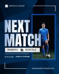 Modern & Minimal Next Match Soccer Instagram Portrait template