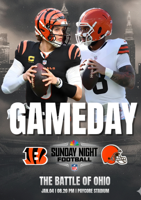 Modern & Minimal Nfl Gameday A4 Template | PosterMyWall