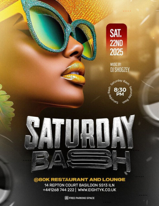 Modern & Minimal Night Club Party  Flyer (us Letter) template