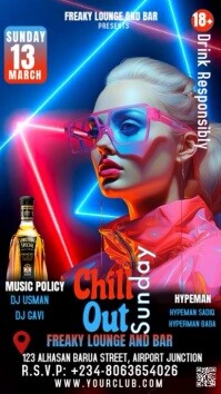 Modern & Minimal Night Club Party  Instagram Story template