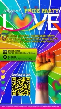 Modern & Minimal Night Of Love Pride Party 2025 Free Template Instagram Reel